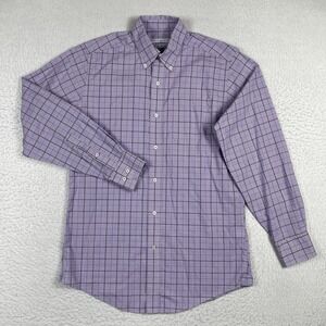 Southern Tide Shirt Mens Small Purple Plaid Office Travel Casual Workwear Preppy